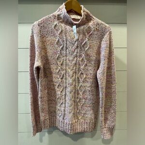 LOFT Outlet Women's Speckled Cable Knit Sweater- size Medium